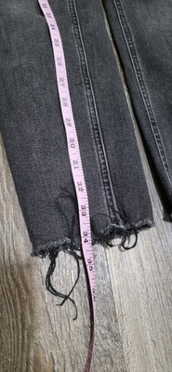 All Saints 27 Black Roxanne Jeans Raw Hem High-Rise Skinny Women Distressed - Picture 10 of 11